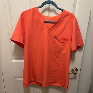 Figs Catarina Scrub Top Hot Coral XL